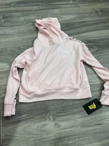 Girls pink hooded sweater new with tags by Nike 3 brands size large - Picture 1 of 3