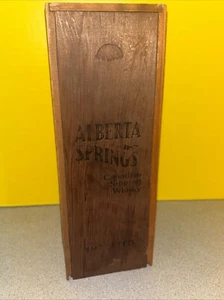 Alberta Springs Canadian Sipping Whiskey Imported Wood Advertising Box Slide Top - Picture 1 of 7