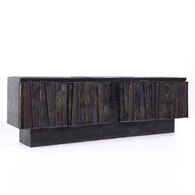 Gabinete de relieve profundo Credenza Paul Evans Mid Century Foto 1 de 4