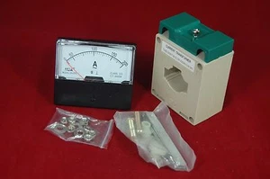 AC 200A Analog Ammeter Panel AMP Current Meter AC 0-200A with transformer - Picture 1 of 3