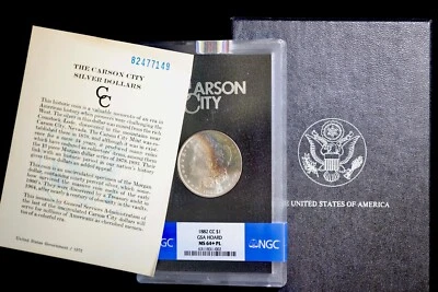 1882-CC Morgan Silver Dollar $1 NGC MS 64+PL TONED GSA Hoard (BU Unc) Proof-Like - Image 1 of 4