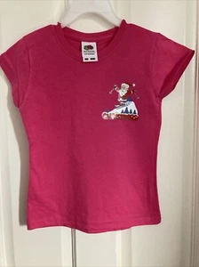 Girls Pink Christmas Customised Fruit Of The Loom Tshirt Age 3-4 Years - Picture 1 of 2