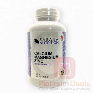 Calcium, Magnesium & Zinc w/ Vitamin D | Sasana Nutrition | 120 Tablets - Picture 1 of 5