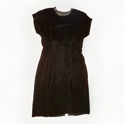 Vtg 80s Gunne Sax Dress Black Velvet Woman’s Size Small (no Tag) Sequins Gothic - Image 1 of 4