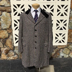 Massimo Bizzocchi Overcoat BESPOKE Velvet Trim Alpaca Blend Handmade Size 46 R - Picture 1 of 12