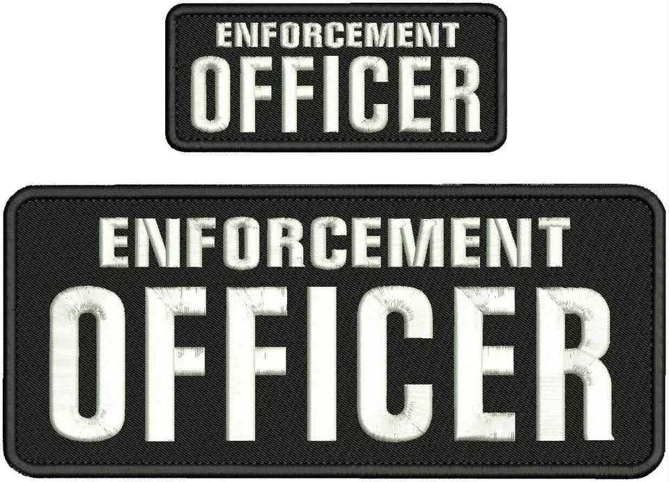 ENFORCEMENT OFFICER EMBROIDERY PATCH 4X10 and 2x5 inches Hook on back - Image 1 of 1