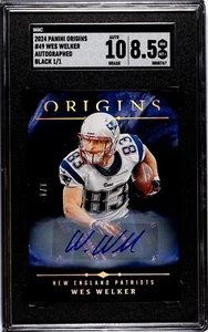 2024 Panini Origins Wes Welker Auto Black 1/1 Patriots SGC 8.5 - Picture 1 of 4