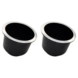 2PCS Black ABS Plastic 91mm Drink Cup Bottle Holder Trim Marine Boat RV Camper - Bild 1 von 8