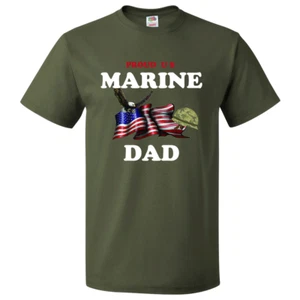 Short Sleeve T-Shirt: "Proud U.S. Marine Dad" (MDAD) - FREE SHIPPING - Picture 1 of 4