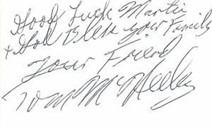 Tom McNeeley Signed Boxing 3x5 inch Index Card - Boxer Died 2011 - Not Peter - Picture 1 of 2