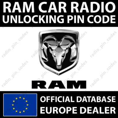 RAM RADIO PIN CODE UNLOCK 1500 2500 3500 4500 5500 PROMASTER FOR ALL MODELS - Bild 1 von 4