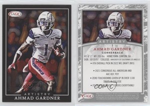 2022 SAGE Artistry Ahmad Gardner #1 Rookie RC
