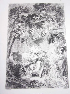 GRAVURE FRAGONARD 1840 / LA CLOCHETTE - Bild 1 von 2