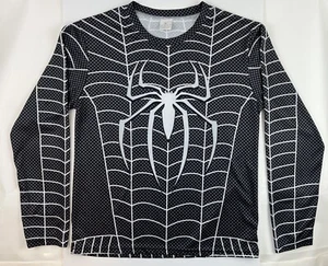 Spinnennetz Shirt Halloween Horror Langarm Spinnennetz gruselig schwarz M T-Shirt - Bild 1 von 12