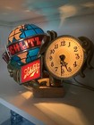 1976 Schlitz Beer Clock Cash Register Light Rotating Globe Sign Vintage Works