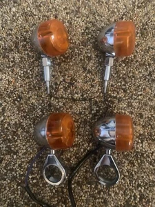 Harley-Davidson Dyna Super Glide Front Turn Signals Fork Mount HD-1 DP 85 PM - Picture 1 of 10
