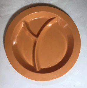 4 Pottery Barn Kids 10.5” Orange Plates Divided Snack Plates Dinner Plate Child - Picture 1 of 4