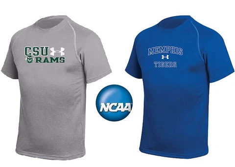 (Youth Kids) Under Armour NCAA UA Loose HeatGear Tech Boys Child Athletic Shirt Cover