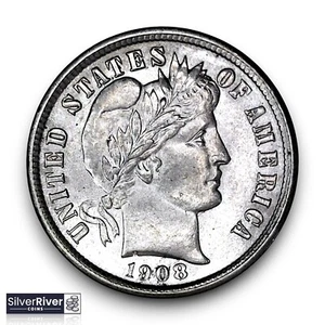 1908 Barber Dime (*BU/GEM Condition*) - Lustrous, Sharp - Picture 1 of 2