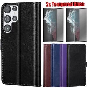 For Samsung Galaxy S22 Ultra/S23 Ultra/S24 Ultra Leather Case Shockproof Cover - Picture 1 of 54