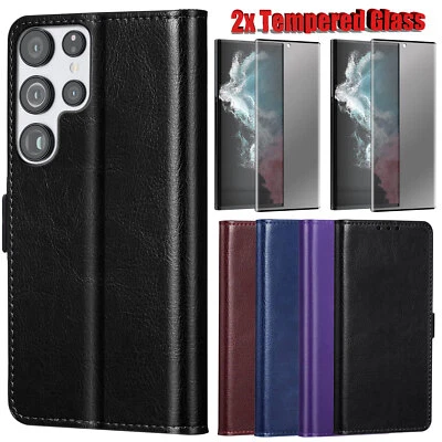 For Samsung Galaxy S22 Ultra/S23 Ultra/S24 Ultra Leather Case Shockproof Cover - Image 1 of 4