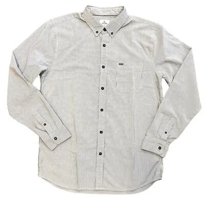 Rip Curl Surf Long Sleeve Shirt Button Up Down Striped Pinstripes Mens M Medium - Image 1 of 4