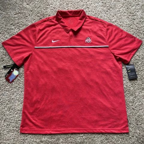 NEW Ohio State Buckeyes Nike Dri-Fit Polo Men's Red Sideline Golf Shirt Sz XXL Cover