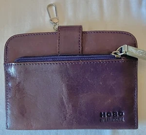 Vintage Hobo International Leather Coin/ Card Holder Wallet Brown Minimal - Picture 1 of 5