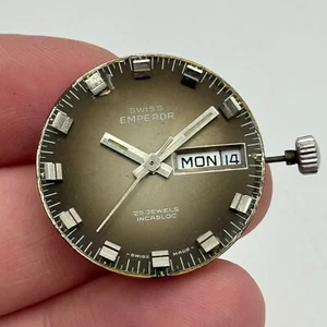 25.5mm Mens Running Swiss Emperor FHF 908 Automatic Watch Movement Vintage PARTS - Picture 1 of 17