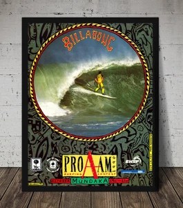 1990 Billabong Pro-Am Surfing Poster - Retro Surf Print Vintage Wall Art Decor - Picture 1 of 5