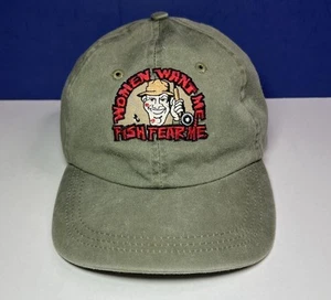Vintage Women Want Me Fish Fear Me Strap-Back Dad Hat Fahrenheit Headwear Cap - Picture 1 of 11