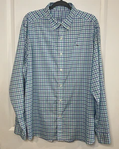 Camisa Vineyard Vines Para Hombres XL Rendimiento a Cuadros Calce Clásico Elastizada Azul Ballena - Imagen 1 de 9