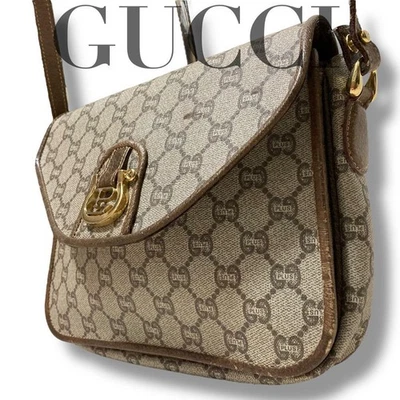 Gucci Shoulder Hand Bag Brown Leather Small Purse Vintage Authentic - Image 1 of 4