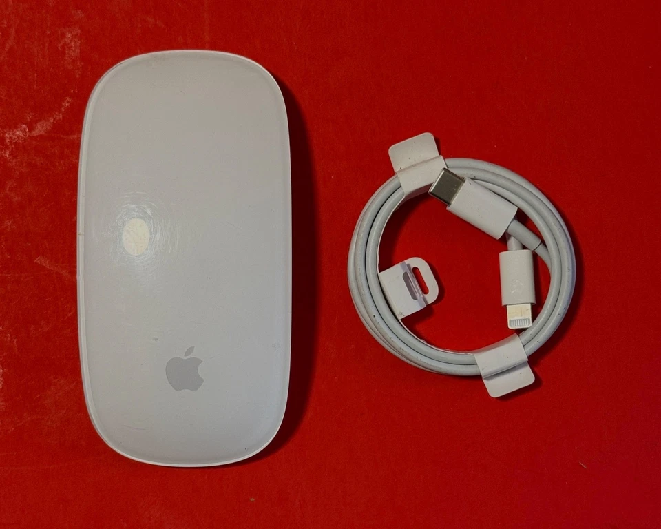 Apple A1657 Magic Mouse 2 Wireless Mouse  white/Silver  w/ USB-C to Lightning - Image 1 of 4