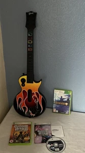 Xbox 360 Guitar Hero Gibson Les Paul Wireless Guitar Controller + Games RARE - Picture 1 of 14