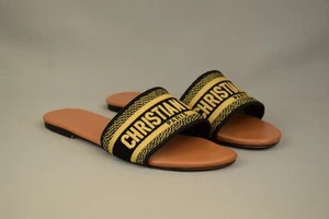 Christian Dior Dway Marrón Deslizable Chanclas Sandalia Mujer Zapatos EE. UU. 10 UK 7.5 EU 40 - Imagen 1 de 11