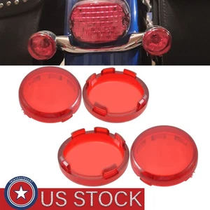 4pcs Turn Signal Light Covers Red Lens For Harley Sportster 883 1200 2002-2015 - Picture 1 of 13