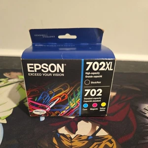 New Epson 702XL/702 T702XL-BCS Black/Tri-color Ink Cartridge 2024 - Picture 1 of 4