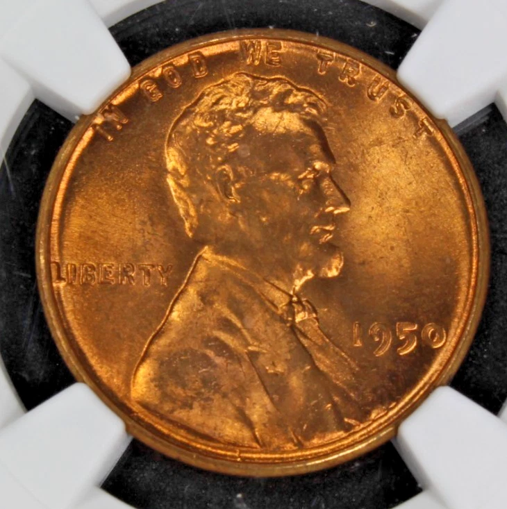 1950 NGC MS66 Red Lincoln Wheat Cent | Free Shipping - Image 1 of 4