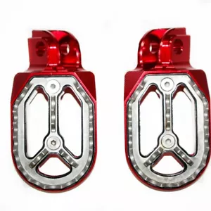 CNC RED Stainless Footpeg Foot Pegs Rest Pedal FX205 65SX MX MOTORCYCLE BIKE - Bild 1 von 7