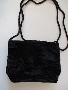 BECHAMEL LITTLE CRUSHED BLACK VELVET PURSE SHOULDER STRAP - Picture 1 of 6