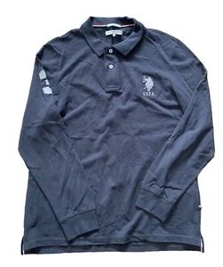 Team USPA Longsleeve Polo Polo Assn Team Sweatshirt Mens Large Button Collar - Picture 1 of 6