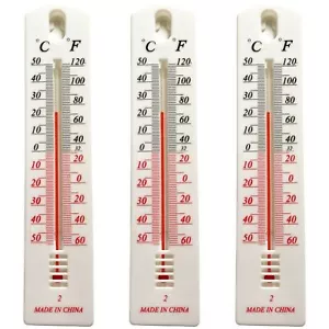 3x Thermometer Außen Innen Balkon Garten Zimmer Außenthermometer Analog weiß - Bild 1 von 1