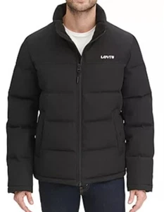Levi's Mens Arctic Cloth Performance Puffer Jacket Black X-Large Reg Price $160 - Picture 1 of 4