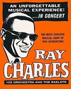 Ray Charles - Concert Poster, 8x10 Color Photo - Picture 1 of 1
