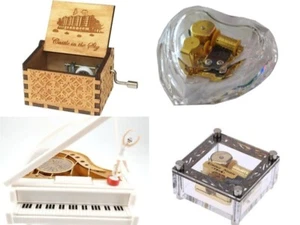 Caja de Música Forma de Corazón Elegante Vidrio Piano Cuerda Caja de Música Baile Ballet Regalo  - Imagen 1 de 9