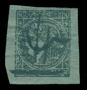 ARGENTINA 1860 CORRIENTES - Ceres - (3c) black, blue Scott # 2 used XF - Picture 1 of 2