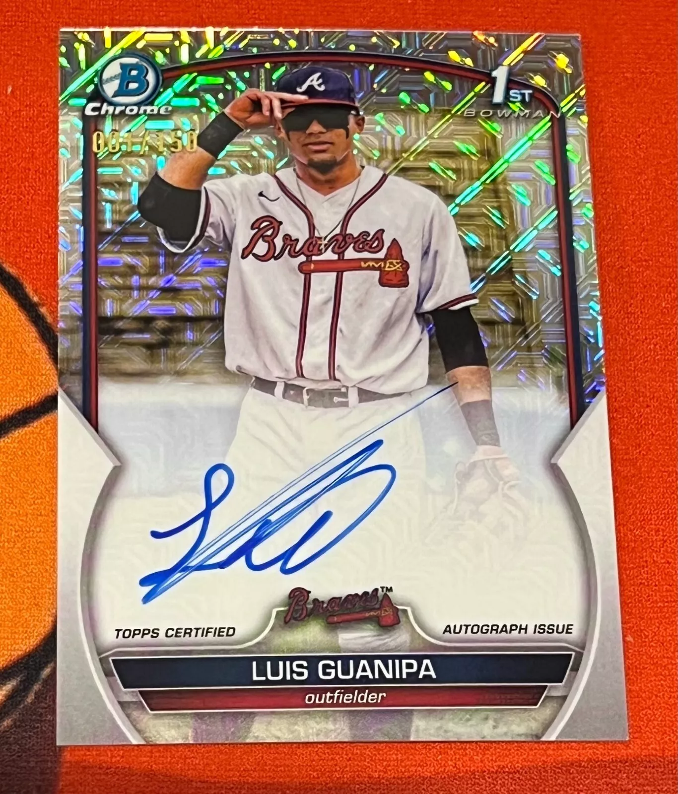 LUIS GUANIPA AUTO 1st 2023 Bowman Chrome CHOICE REFRACTOR/150 RC