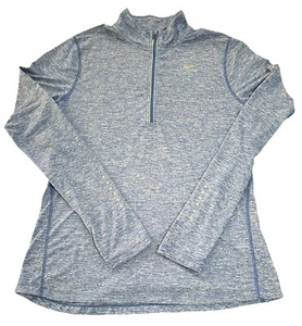 Nike Dri-Fit Element Quarter Zip Long Sleeve Athletic Blue Pullover Size Medium - Picture 1 of 10