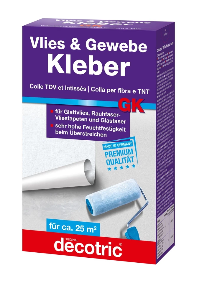 500 g decotric Glasgewebe- und Vlieskleber GK Tapetenkleister Kleber Glasfaser - Bild 1 von 1
